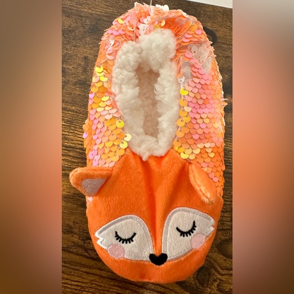 Snuggle Toes Toddler/Little Girls Orange Fox Slipper Socks NWT Size 8-13 - Picture 3 of 5